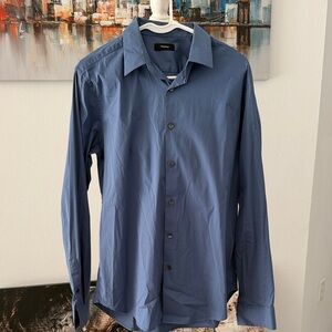 Theory sylvain long sleeve button down shirt large